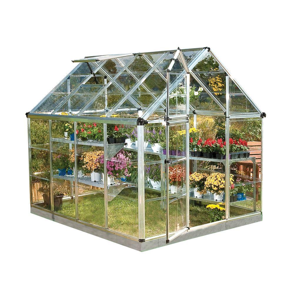 Palram Snap and Grow 6 ft. x 8 ft. Silver Polycarbonate Greenhouse by Palram
