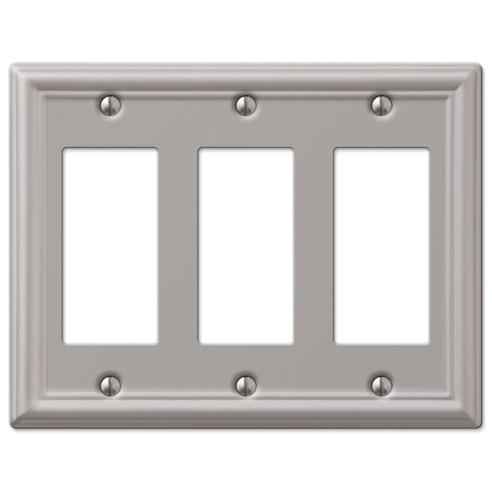 Switch Plate Outlet Cover Rocker GFCI Toggle Light Wall Plate Brushed Nickel