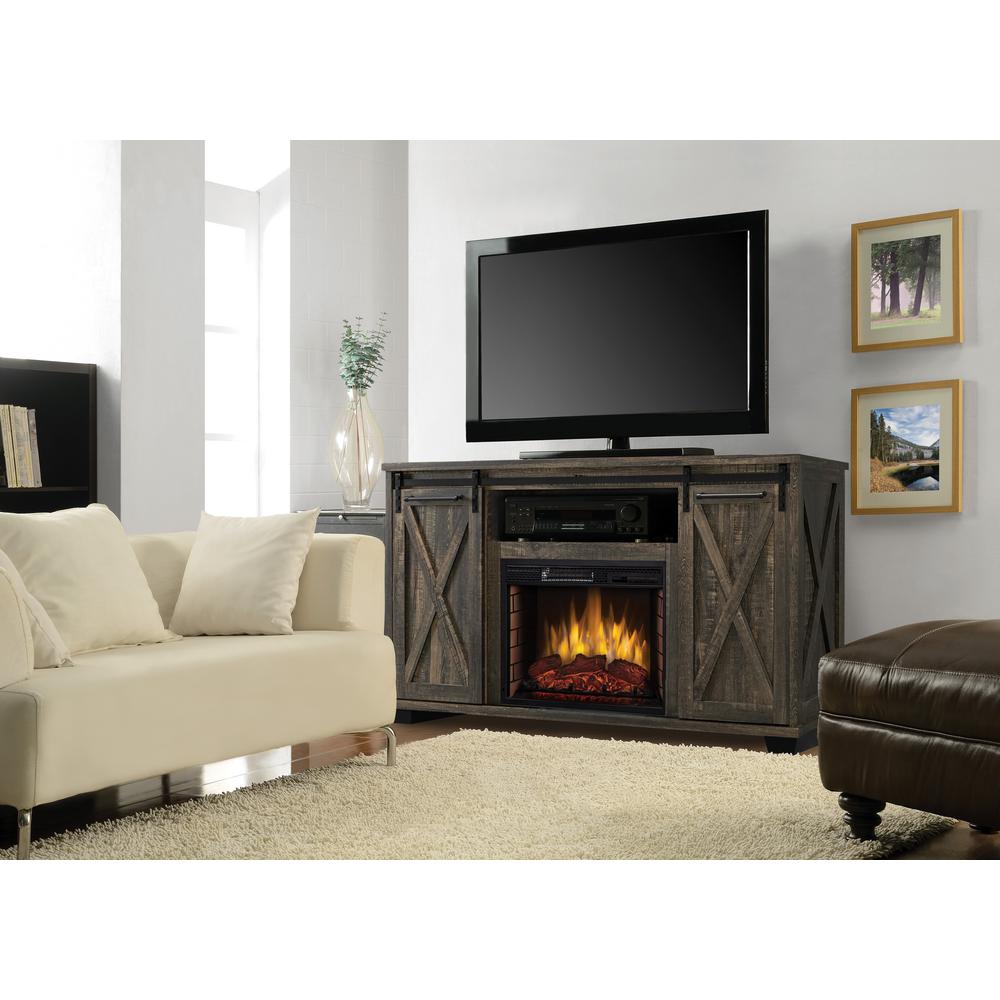 Muskoka Rivington 58 In Freestanding Infrared Electric Fireplace Tv Stand With Sliding Barn Door Barnboard Gray 240 325 241 The Home Depot - Electric Fireplace With Tv Stand Reviews Muskoka Rivington 58 In Freestanding Infrared Electric Fireplace Tv Stand With Sliding Barn Door Barnboard Gray 240 325 241 The Home Depot - Electric Fireplace With Tv Stand Reviews