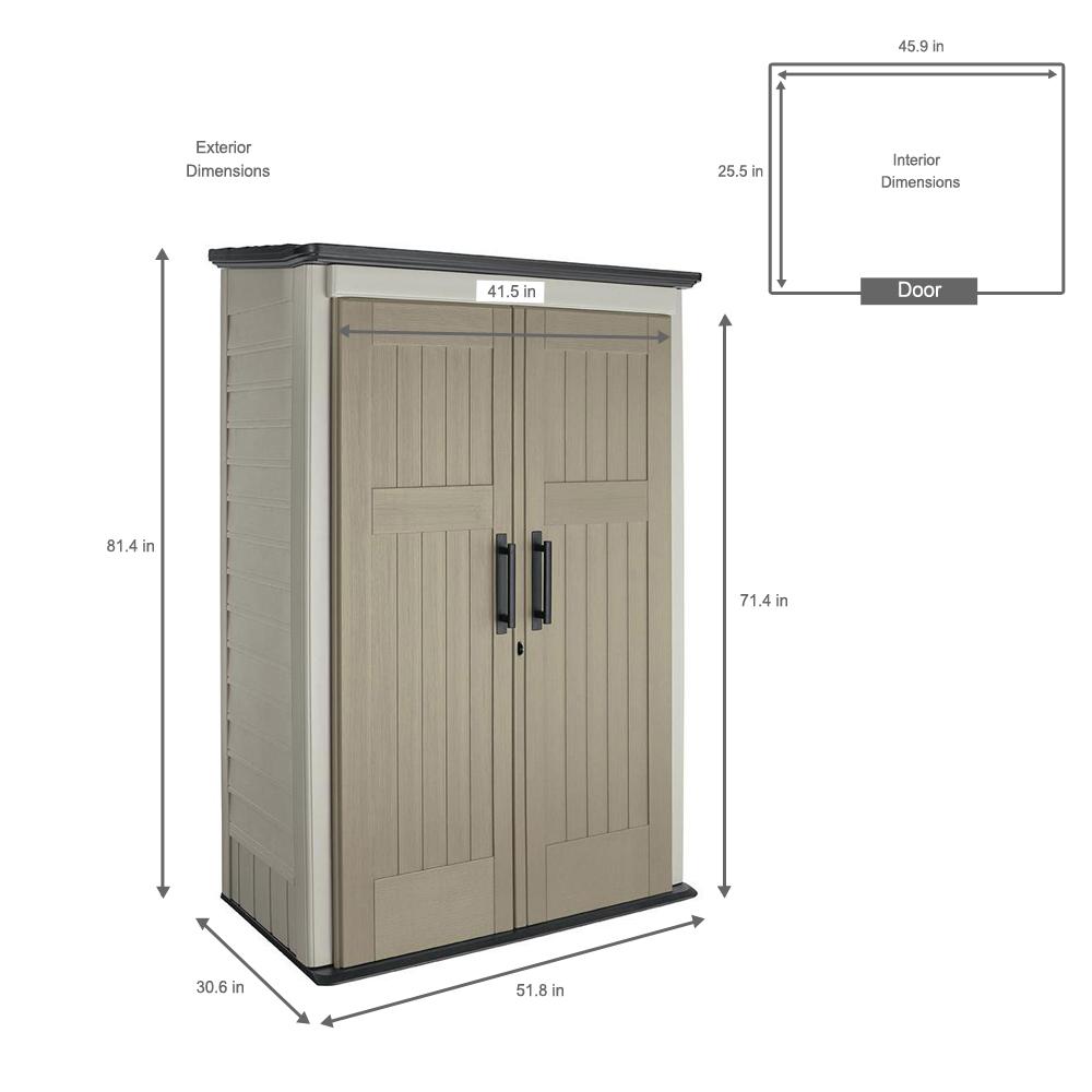 Rubbermaid Big Max 2 Ft 6 In X 4 Ft 3 In Large Vertical Resin Storage Shed 1887156 The Home Depot