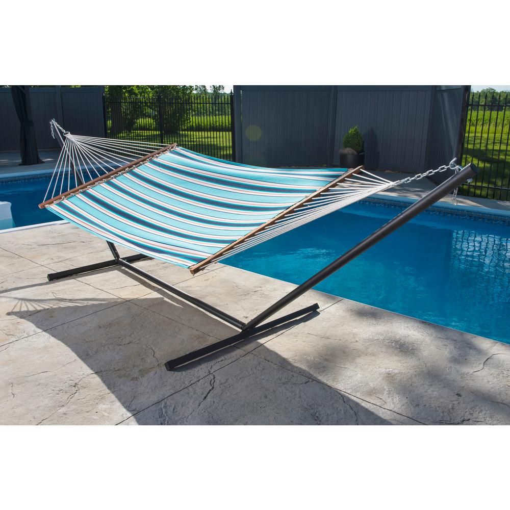 Vivere 13 ft. Sunbrella Quilted Reversible Double Hammock in Token Surfside by Vivere