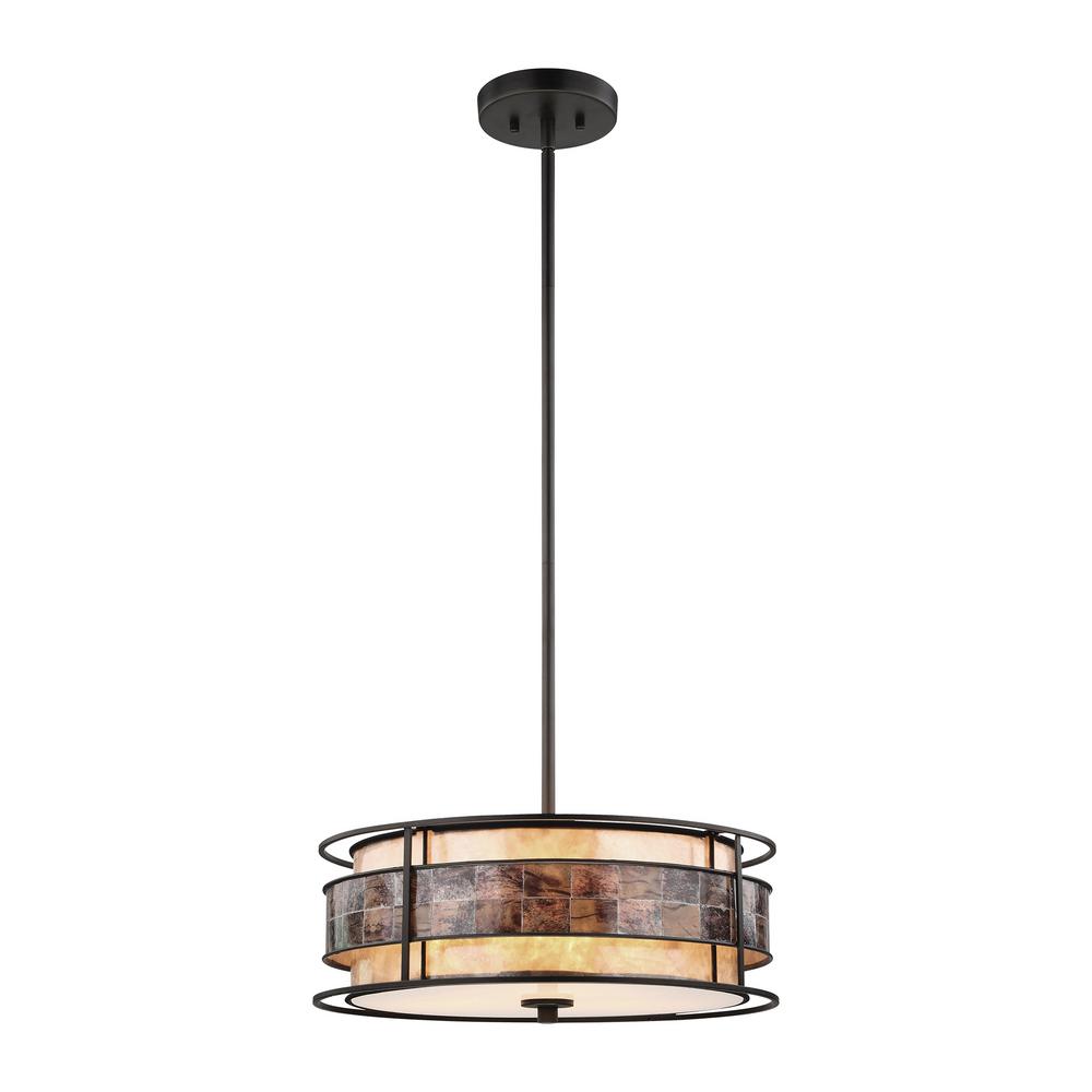 An Lighting Tremont 3 Light Small Tiffany Bronze Chandelier With An Lighting Tremont 3 Light Small Tiffany Bronze Chandelier With Tan And Brown Mica Shade