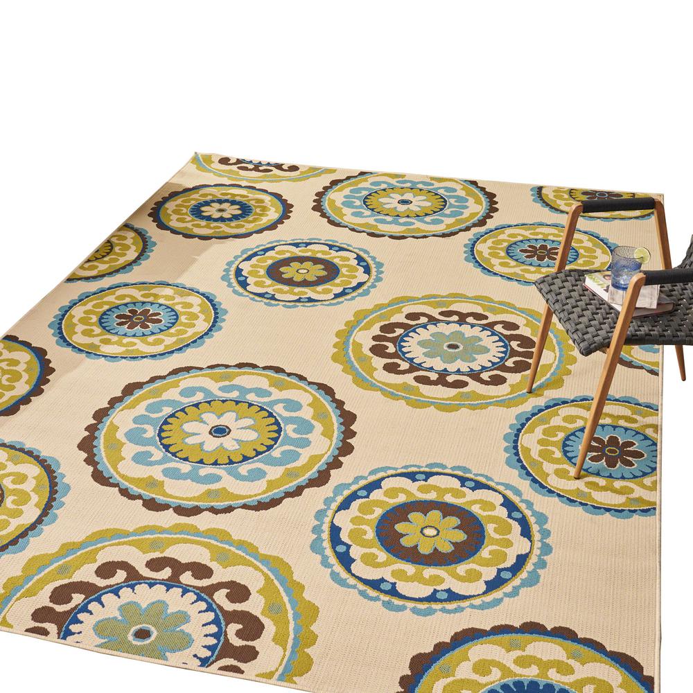 Noble House Jaylin MultiColored 8 ft. x 11 ft. Boho Floral Indoor