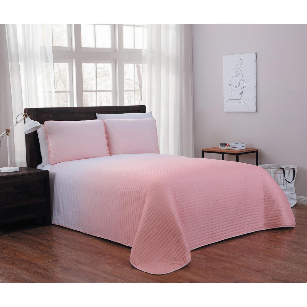 Kenzie Blush Queen Quilt Set (3piece)KZI3QTQUENGHBH The Home Depot