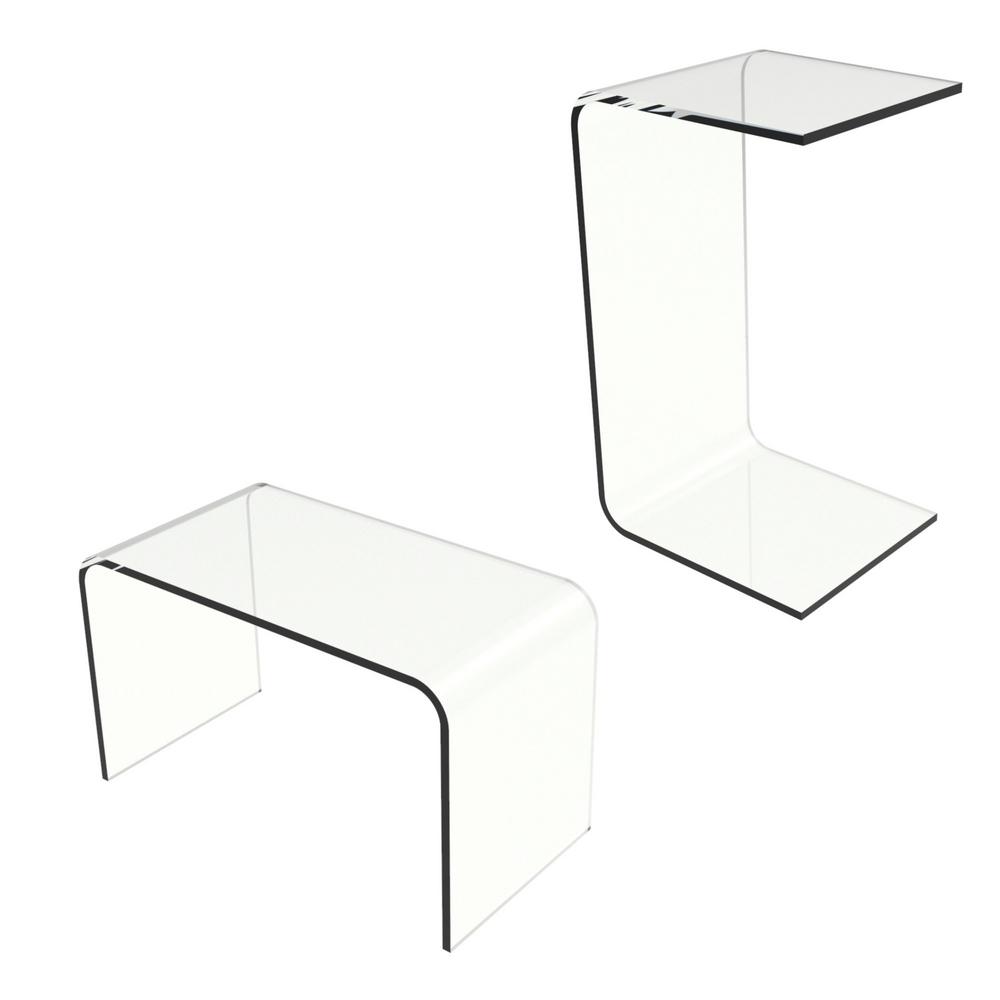 Lavish Home Acrylic Clear Modern C Style Vertical End Table Lavish Home Acrylic Clear Modern C Style Vertical End Table Hw0200012 The Depot