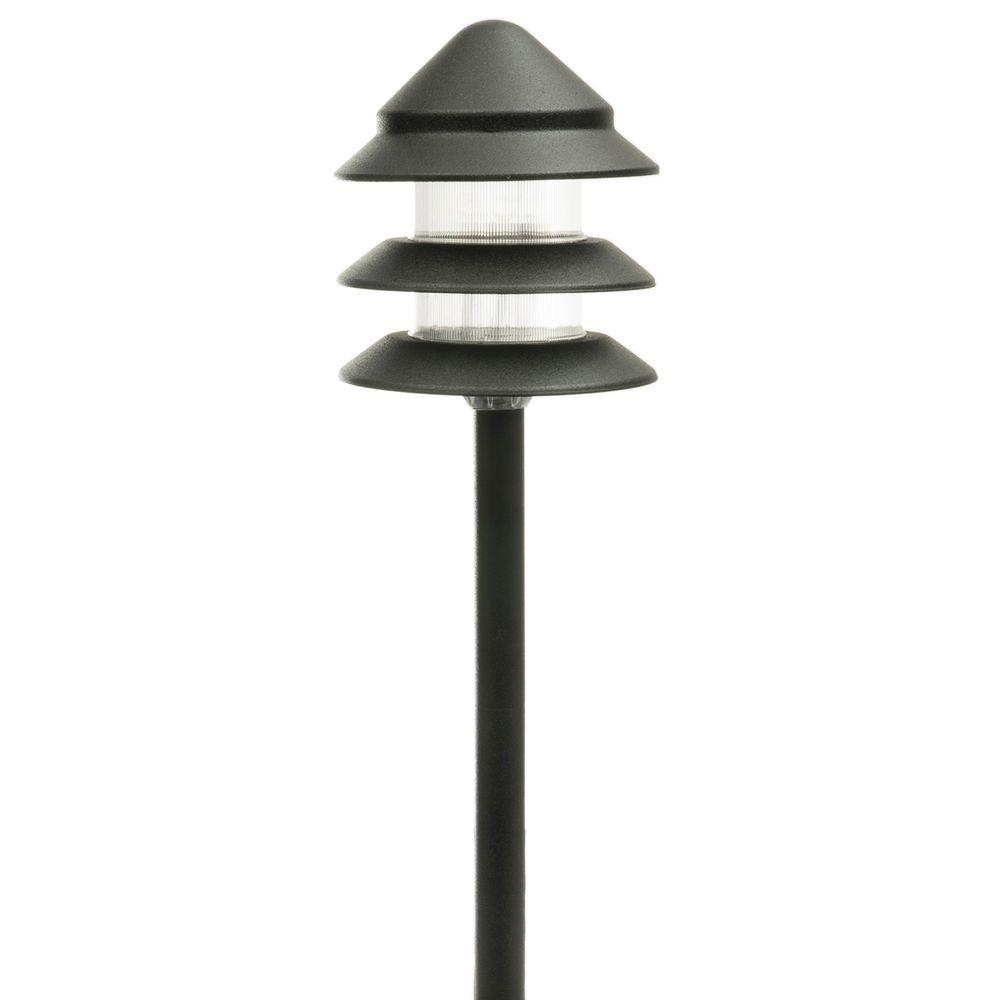 Hampton Bay Low Voltage 7 Watt Black Outdoor Halogen 3 Tier Landscape Path Light Hd28784bk The 9457