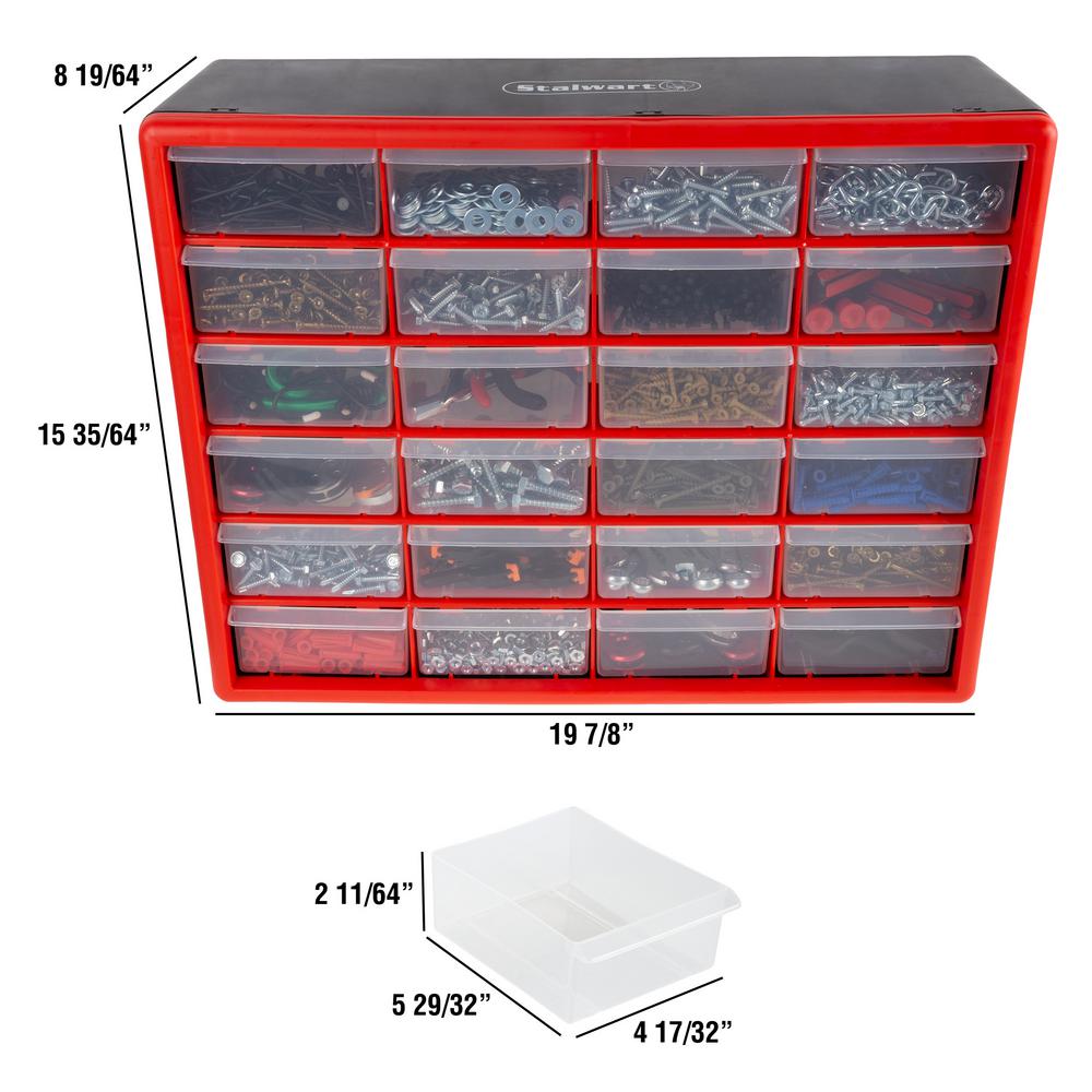 Stalwart 24 Compartment Small Parts Organizer Hw2200013 The Home Depot