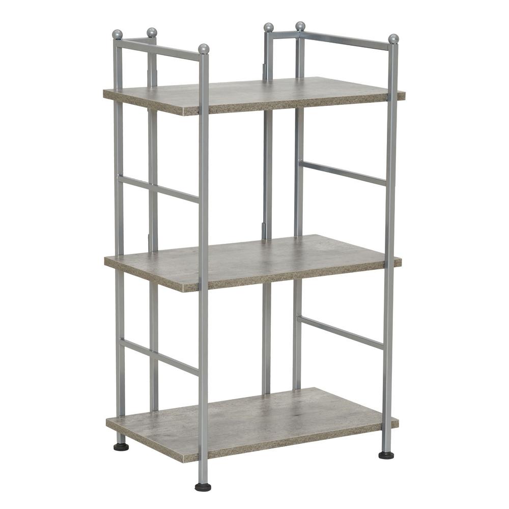 Household Essentials 30 In H X 18 In W X 12 6 In D Narrow Steel Frame With Gray Concrete Laminate Shelves 3 Shelf Rack 8056 1 The Home Depot