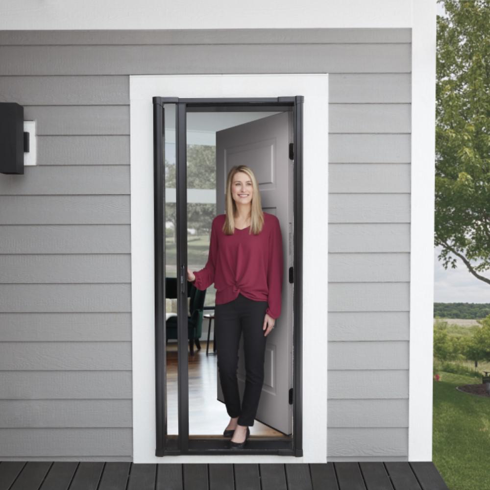 Pull Down Retractable Screen Door 36 Black Screen Doors Saidli Building Supplies