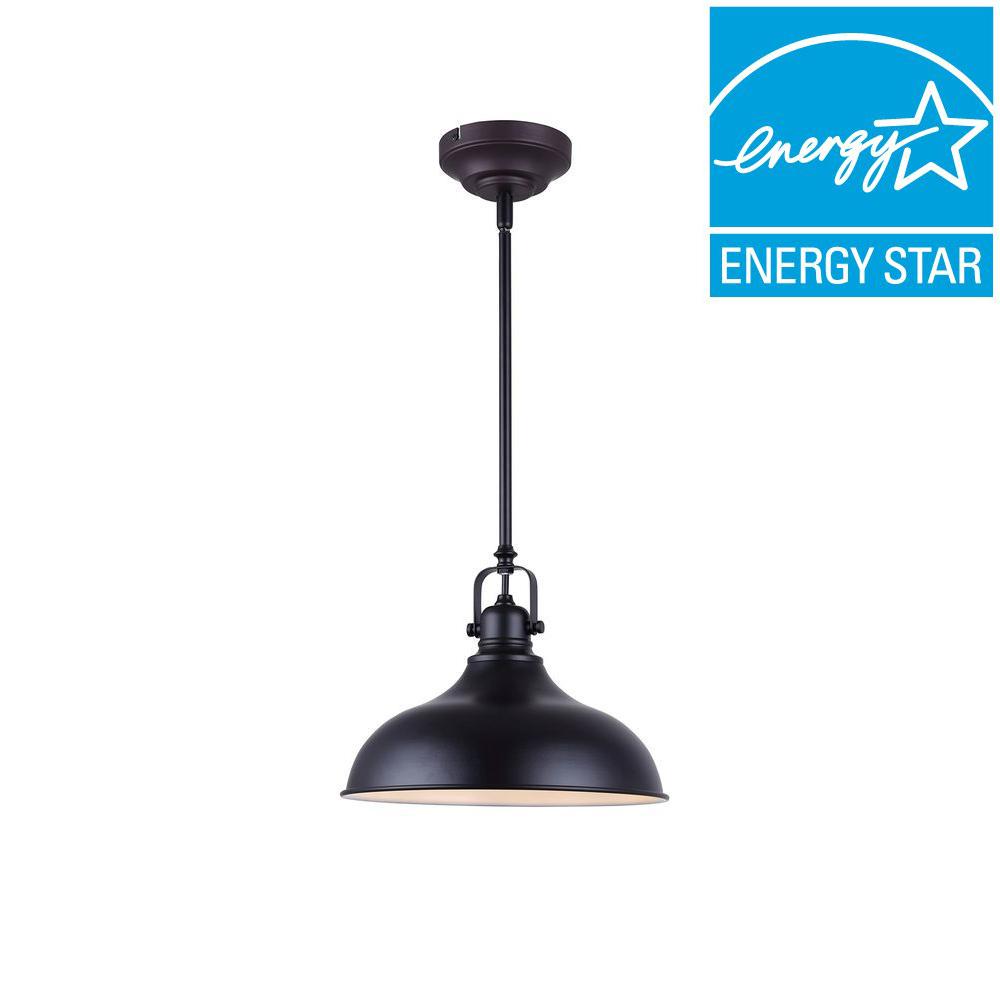 Energy Star Pendant Lights Lighting The Home Depot Sus Black Led Pendant With Metal Shade