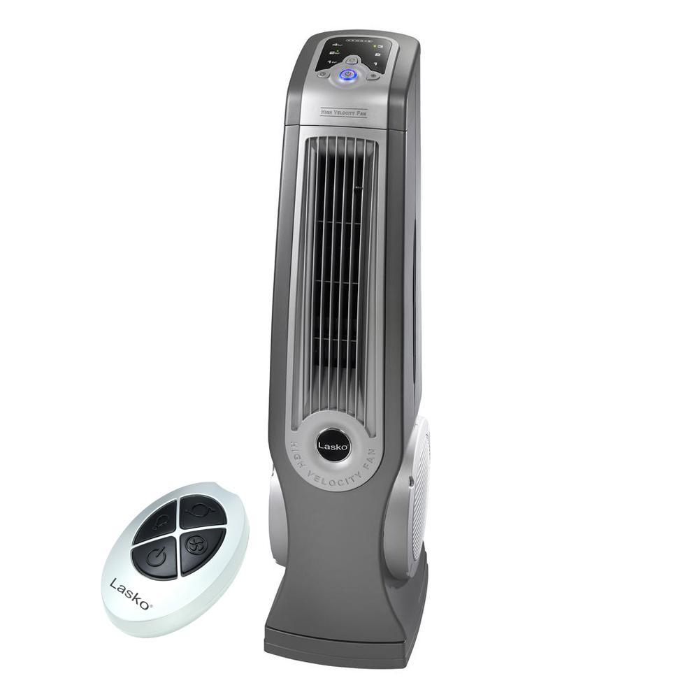 Lasko High Velocity 35 in. 3 Speed Oscillating Tower Fan with Remote