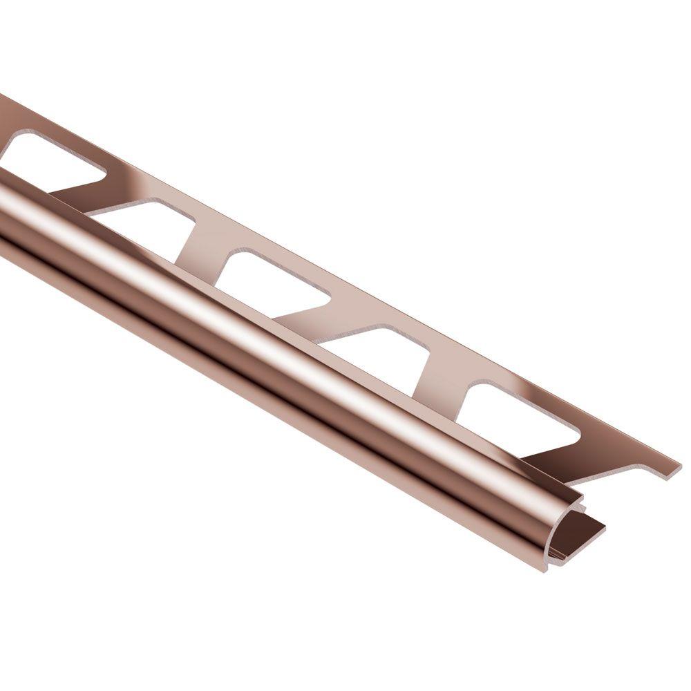 Schluter Rondec Polished Copper Anodized Aluminum 1 4 In X 8 Ft 2 1 2   Schluter Tile Edging Trim Ro60akg 64 1000 