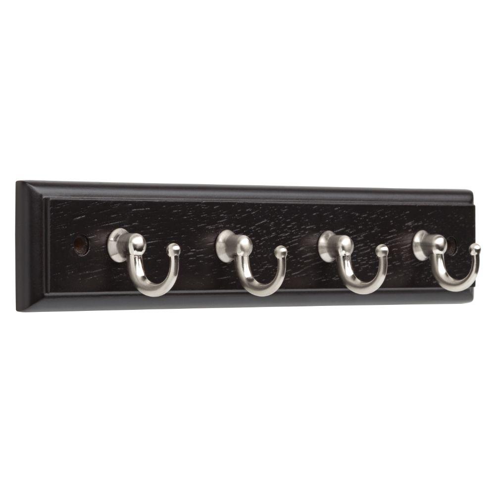 Liberty 9 in. Black and Satin Nickel Key Rack139631 The Home Depot