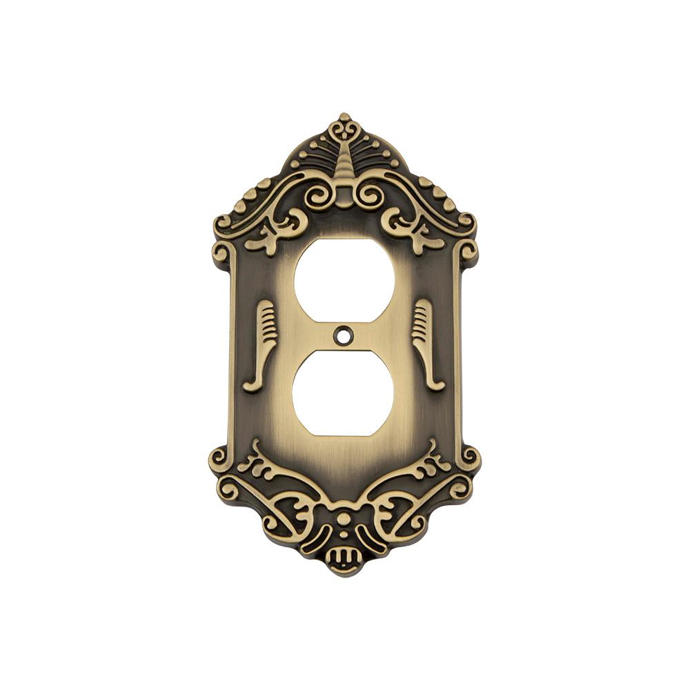 Nostalgic Warehouse Victorian Switch Plate with Outlet in Antique Brass719728 The Home Depot