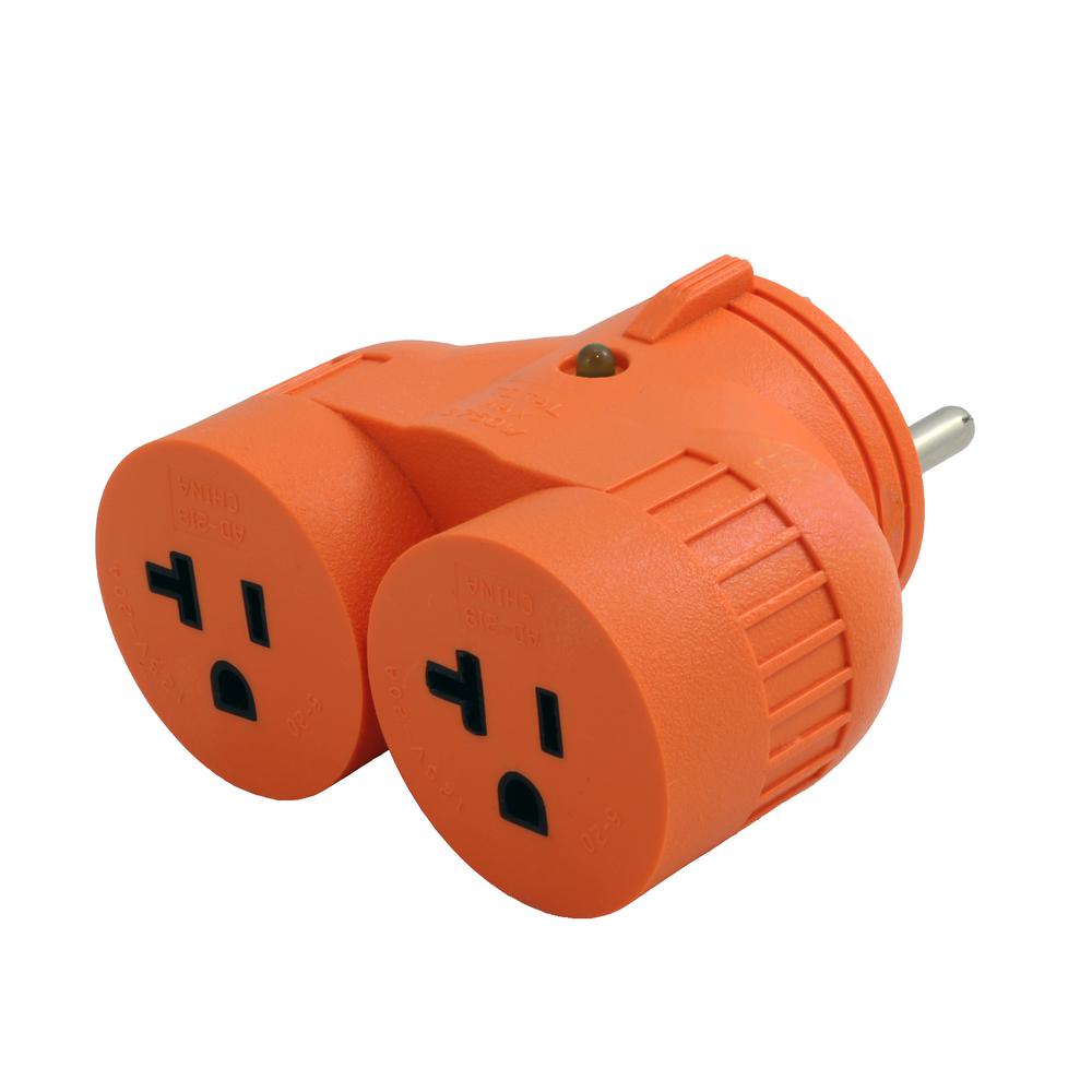 AC WORKS RV/Generator 1 to 2 V Outlet Adapter TT30P RV 30 Amp Plug to