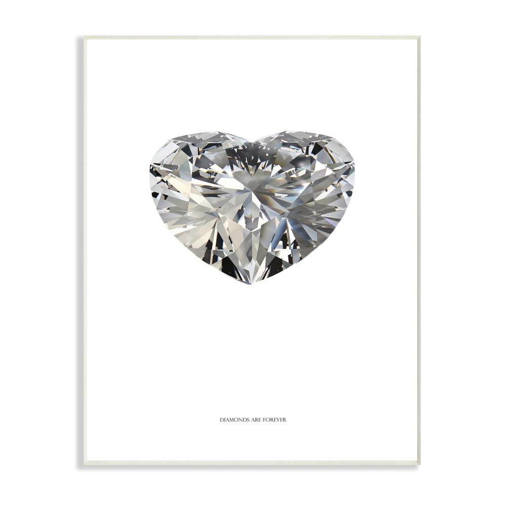 The Stupell Home Decor Collection 12 5 In X 18 5 In Diamonds Are Forever Minimal White Heart Cut Shape By Type Like Wood Wall Art Mwp 526 Wd 13x19 The Home Depot
