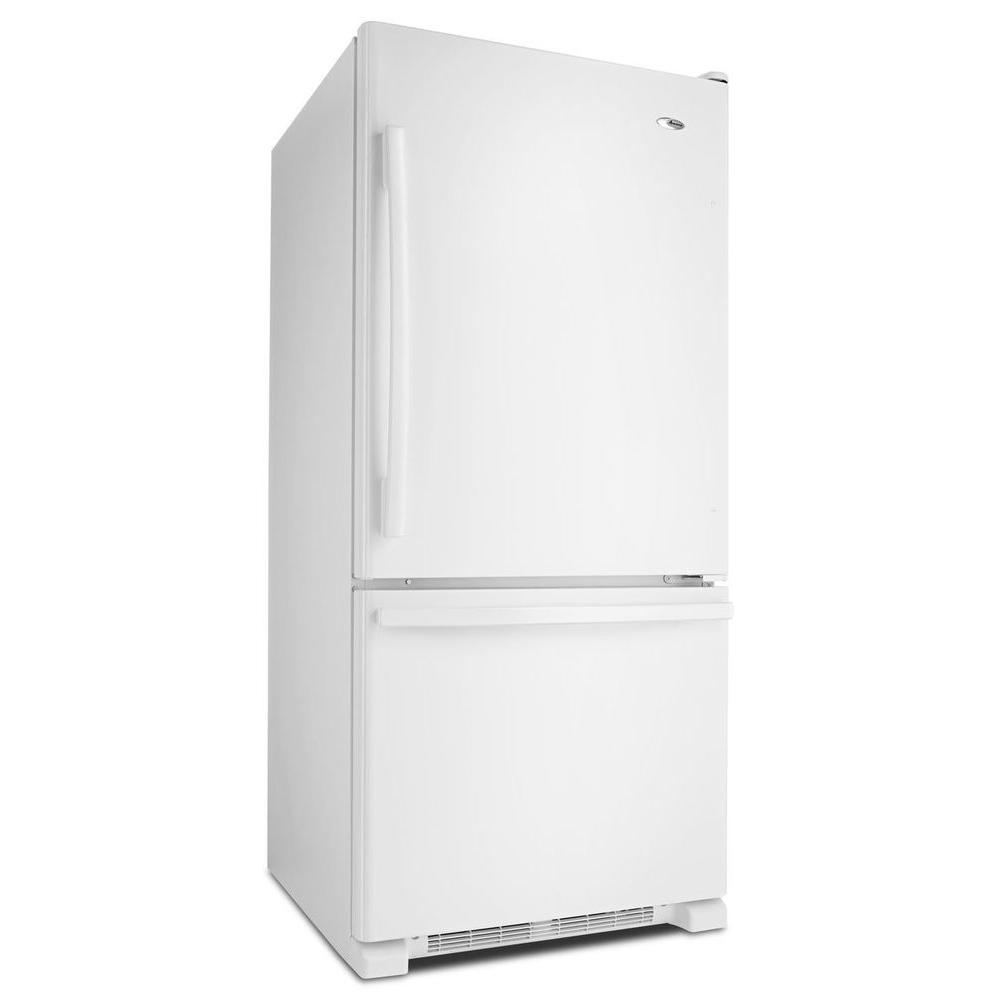 Amana 18 Cu Ft Bottom Freezer Refrigerator In White Abb1924brw 9