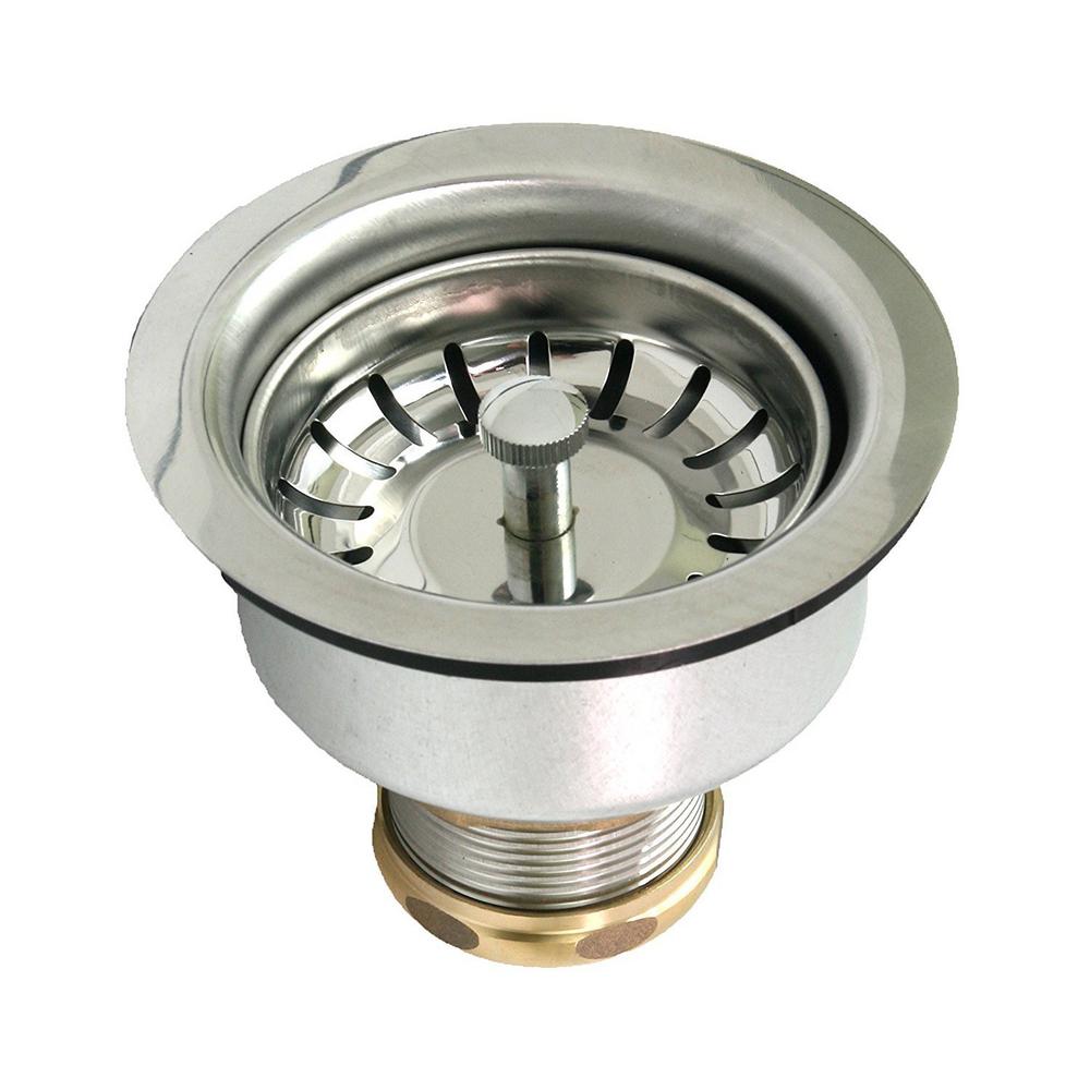 The Plumber S Choice 3 1 2 In 4 In Kitchen Sink Stainless Steel Drain Assembly With Strainer Basket And Snaplock Stopper