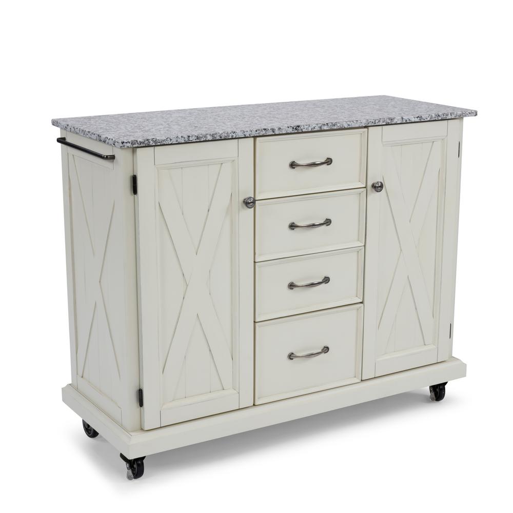 HOMESTYLES CreateaCart White Kitchen Cart with Salt and Pepper