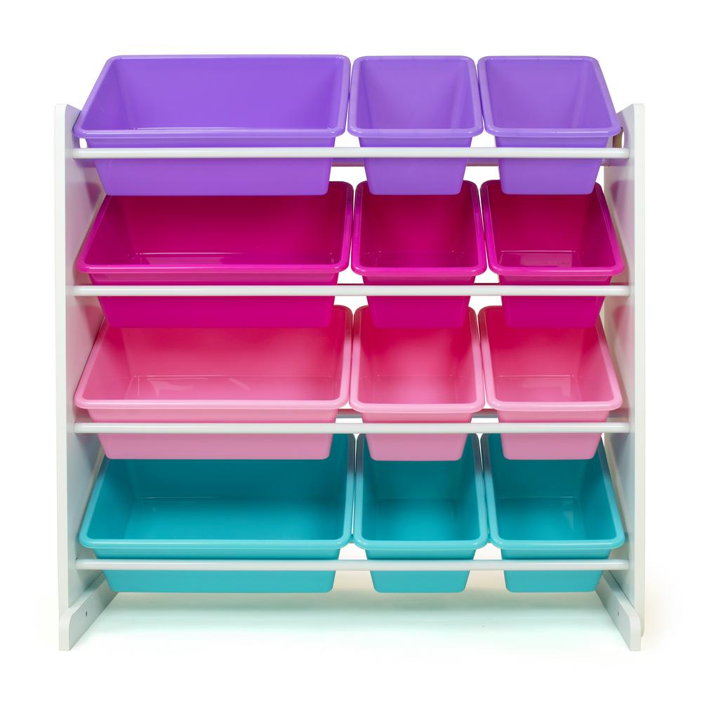 pink and purple toy organizer