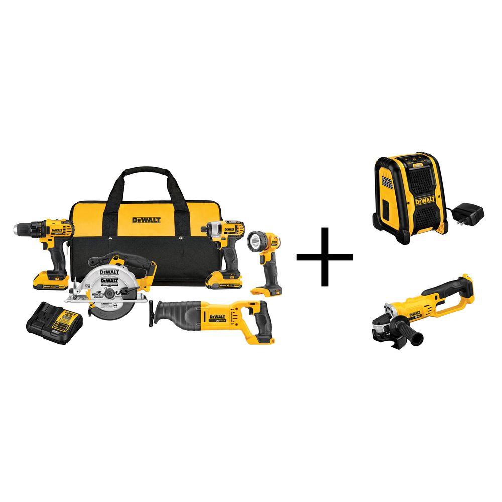 DEWALT 20Volt MAX LithiumIon Cordless Combo Kit (5Tool) with Bonus