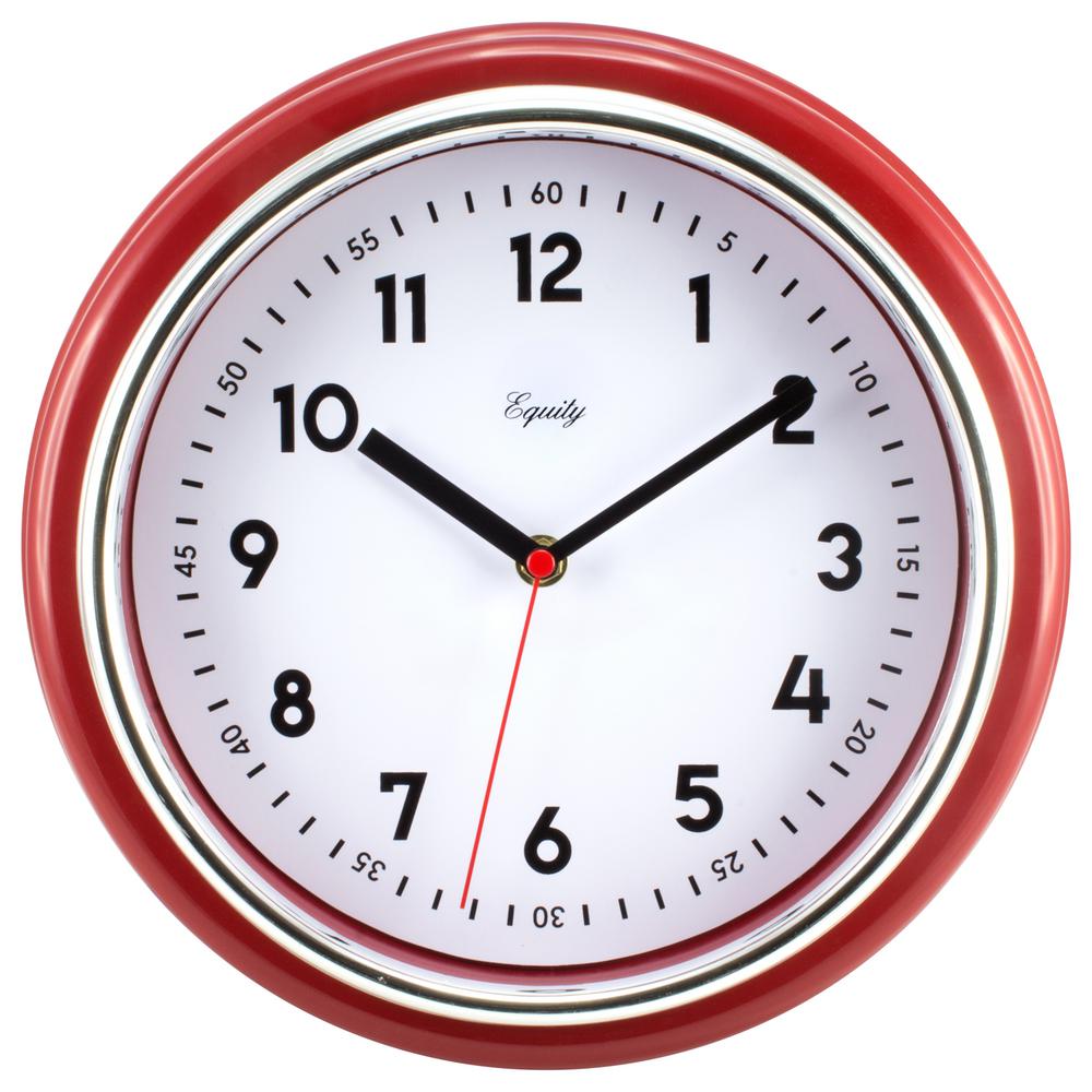 Equity By La Crosse Og 11 5 In Red Retro Wall Clock 20867 The More Like This