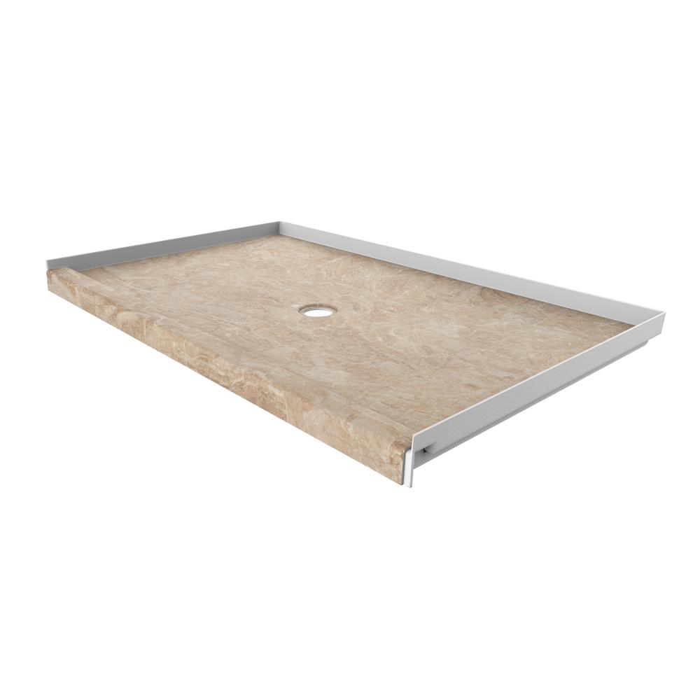 FlexStone 60 in. x 36 in. Single Threshold Shower Base with Center