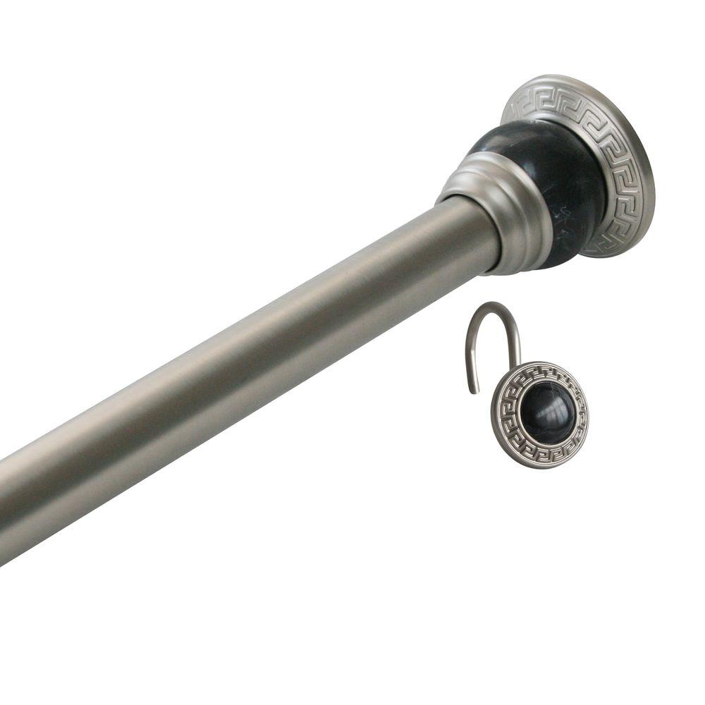 Straight 50 Shower Curtain Rods Accessories The Home Extension Chain Link Rod With Matching Hooks In Satin Nickel