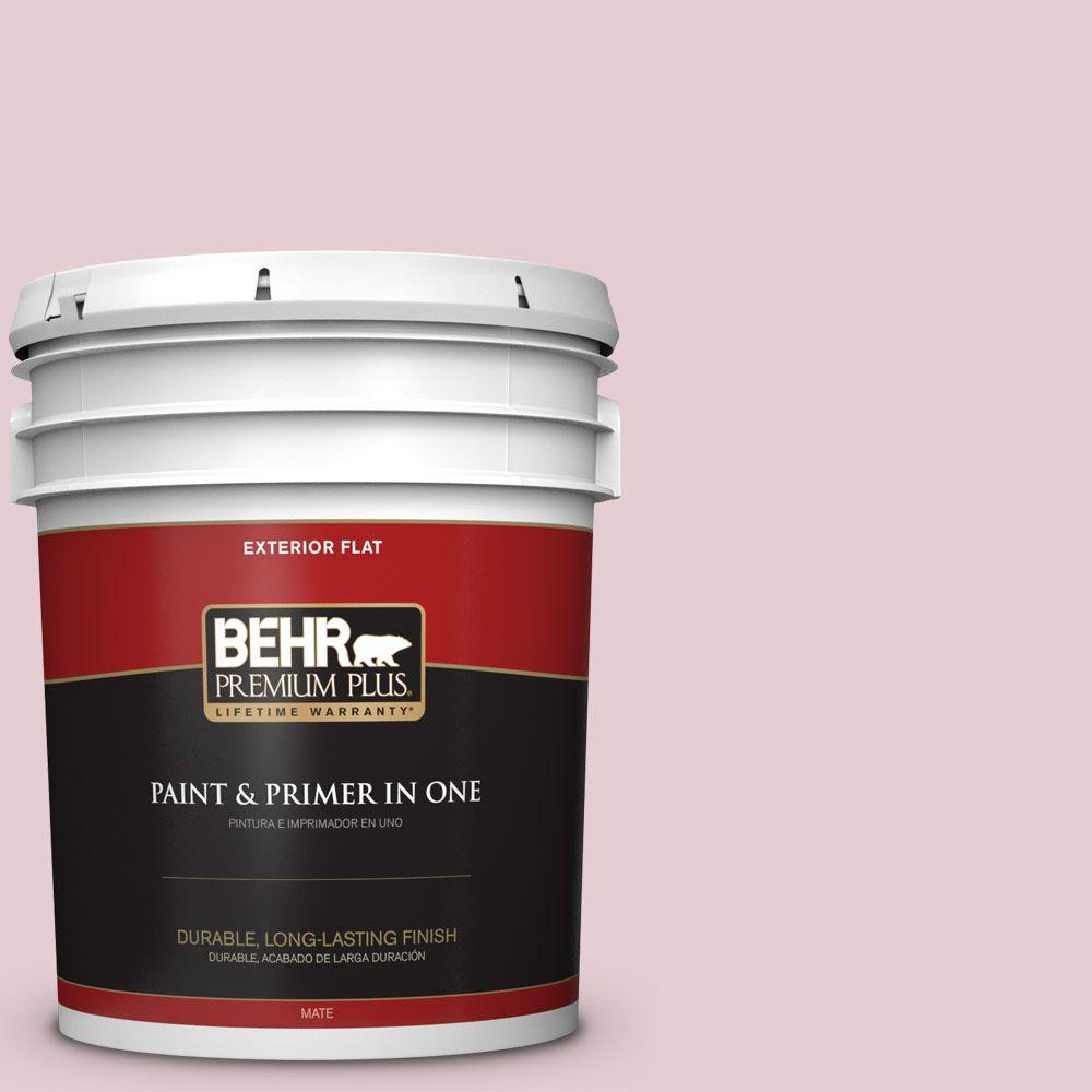 BEHR Premium Plus 5gal. 100C2 Cool Pink Flat Exterior Paint405005