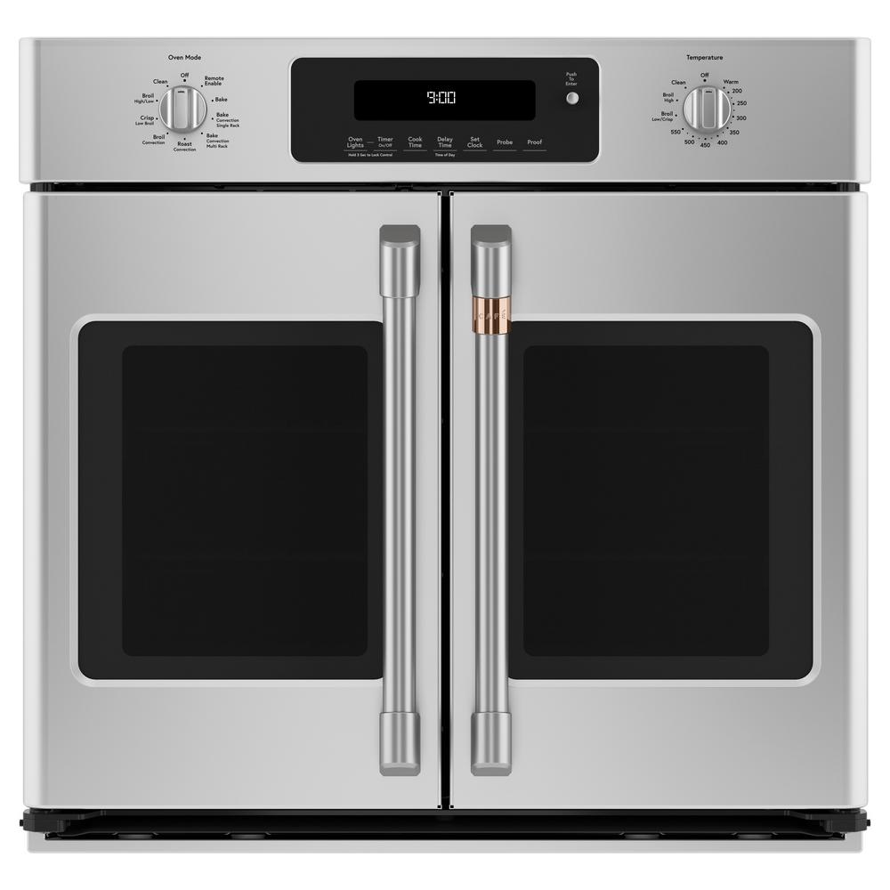 Cafe 30 In Smart Single Electric French Door Wall Oven With Convection Self Cleaning In Stainless Steel