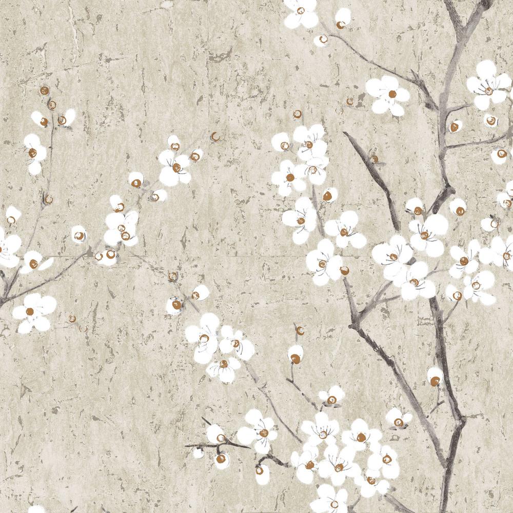 Graham Brown Kyoto Sakura Pale Gold Wallpaper 102957 The Home Depot