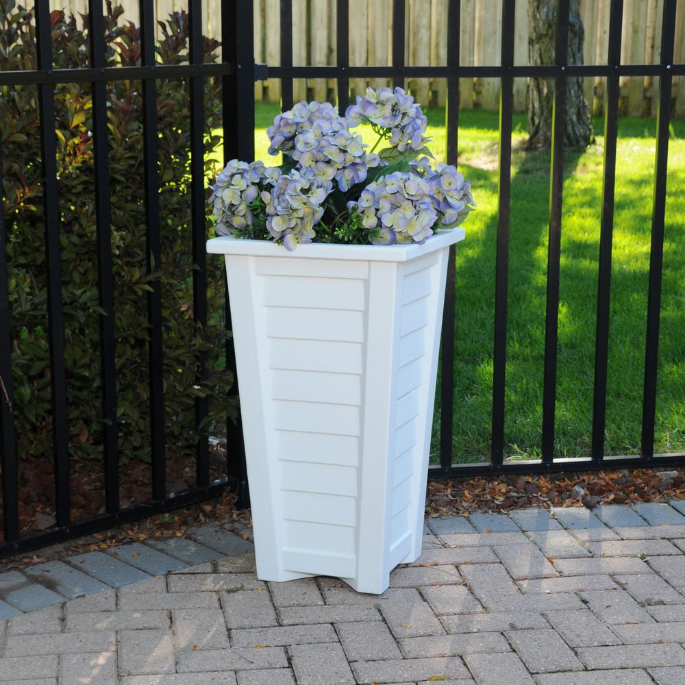 Mayne Self Watering Lakeland 28 In White Polyethylene Patio