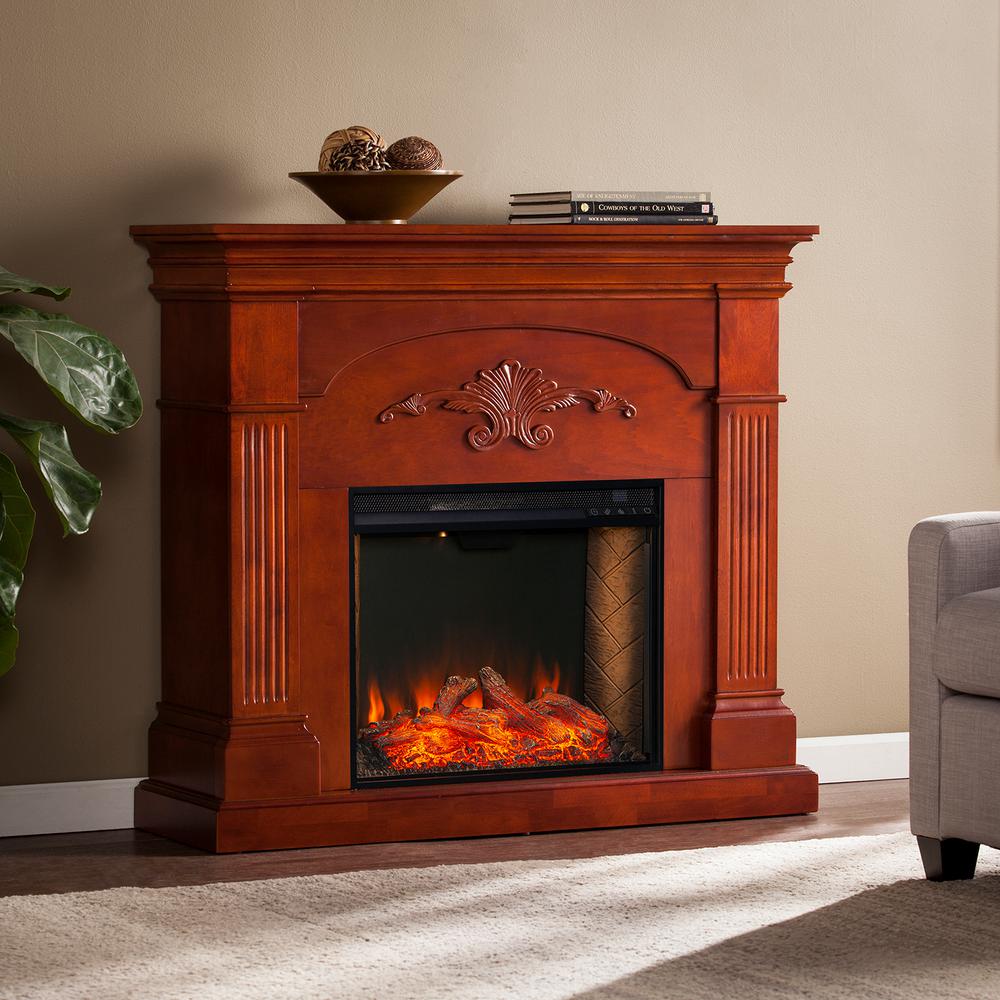 Southern Enterprises Mahogany Electric Fireplaces Fireplaces