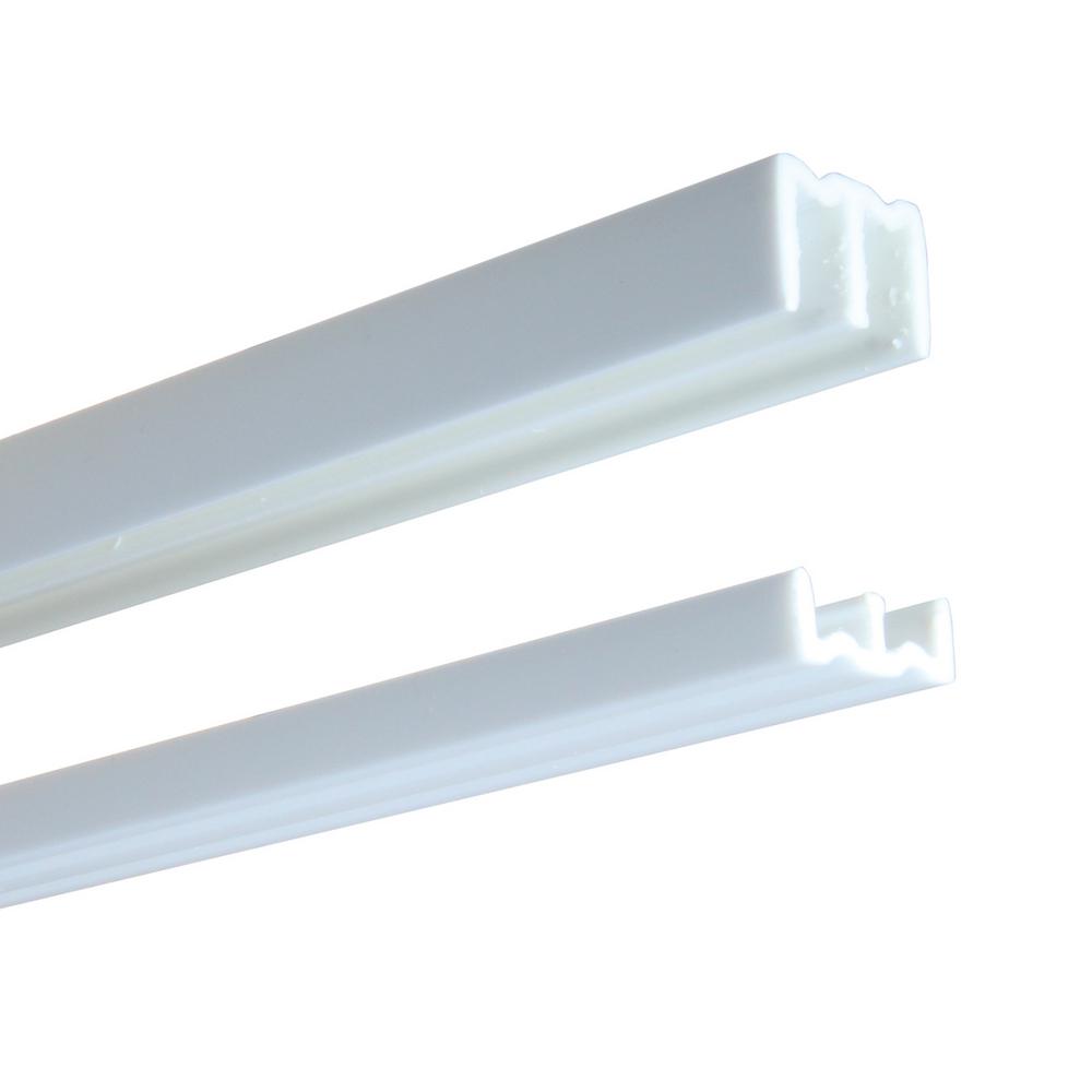 Knape Vogt 2417 Series 72 In White Plastic Door Track Assembly P2417   Knape Vogt Sliding Door Hardware P2417 Wh 72 64 1000 