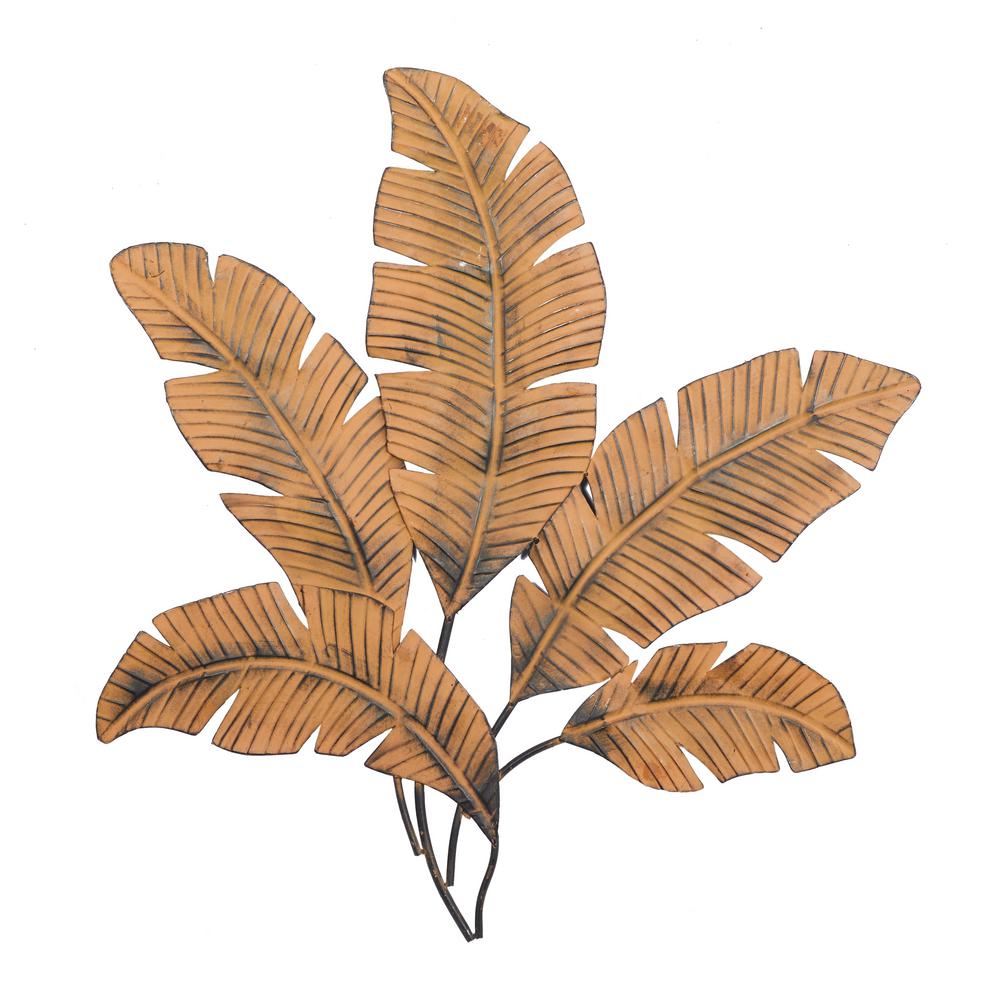 Photo 1 of 34 in. x 35 in. Iron Palm Leaves Wall Decor