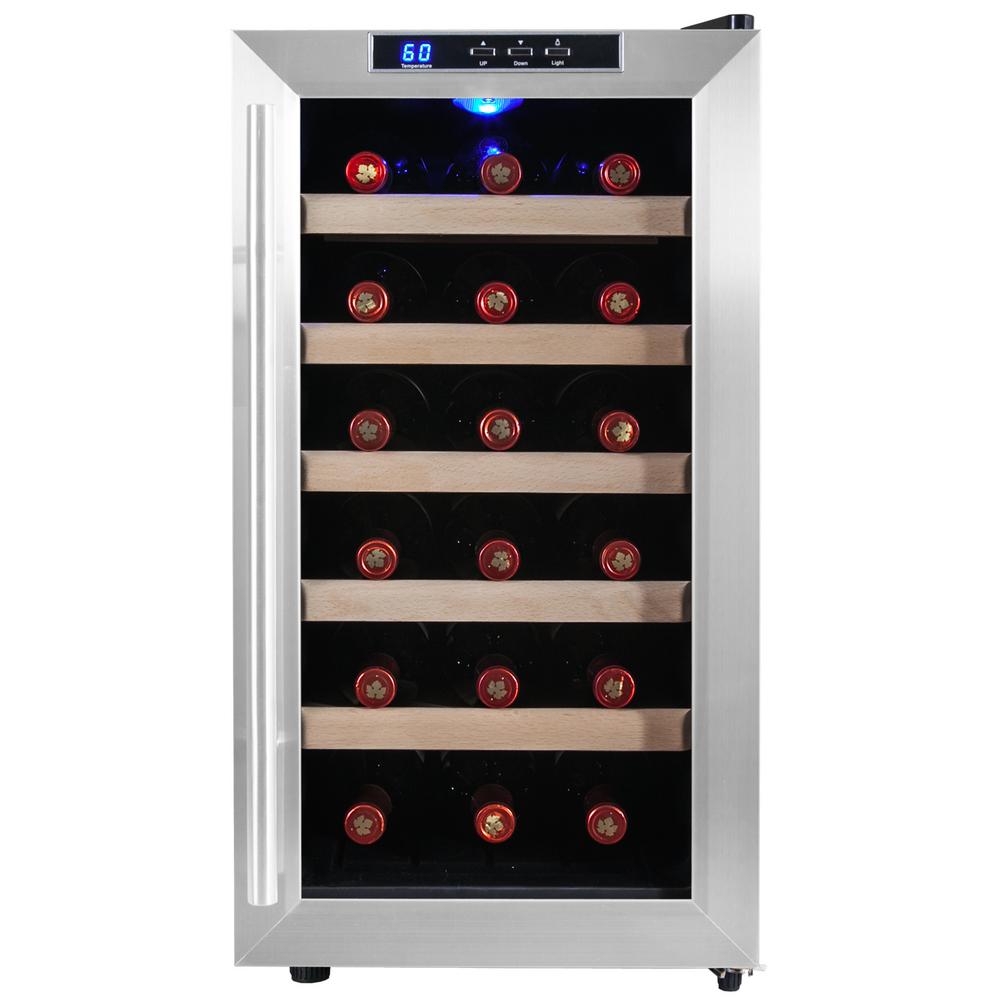 AKDY 18Bottle Single Zone Thermoelectric Wine Cooler in Stainless