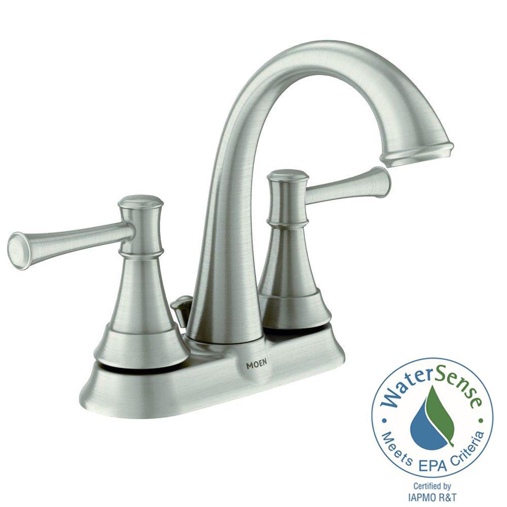 MOEN Hensley 4 in. Centerset 2Handle Bathroom Faucet Featuring
