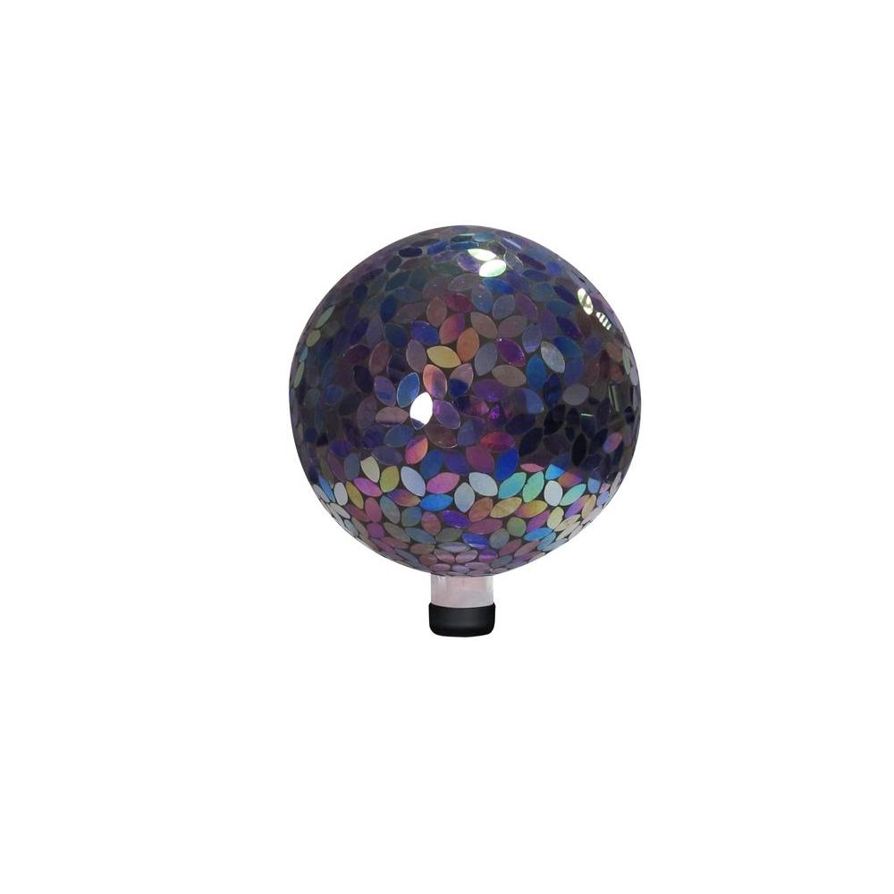 Alpine Corporation 10 in. Purple Mosaic Gazing BallGRS122 The Home Depot