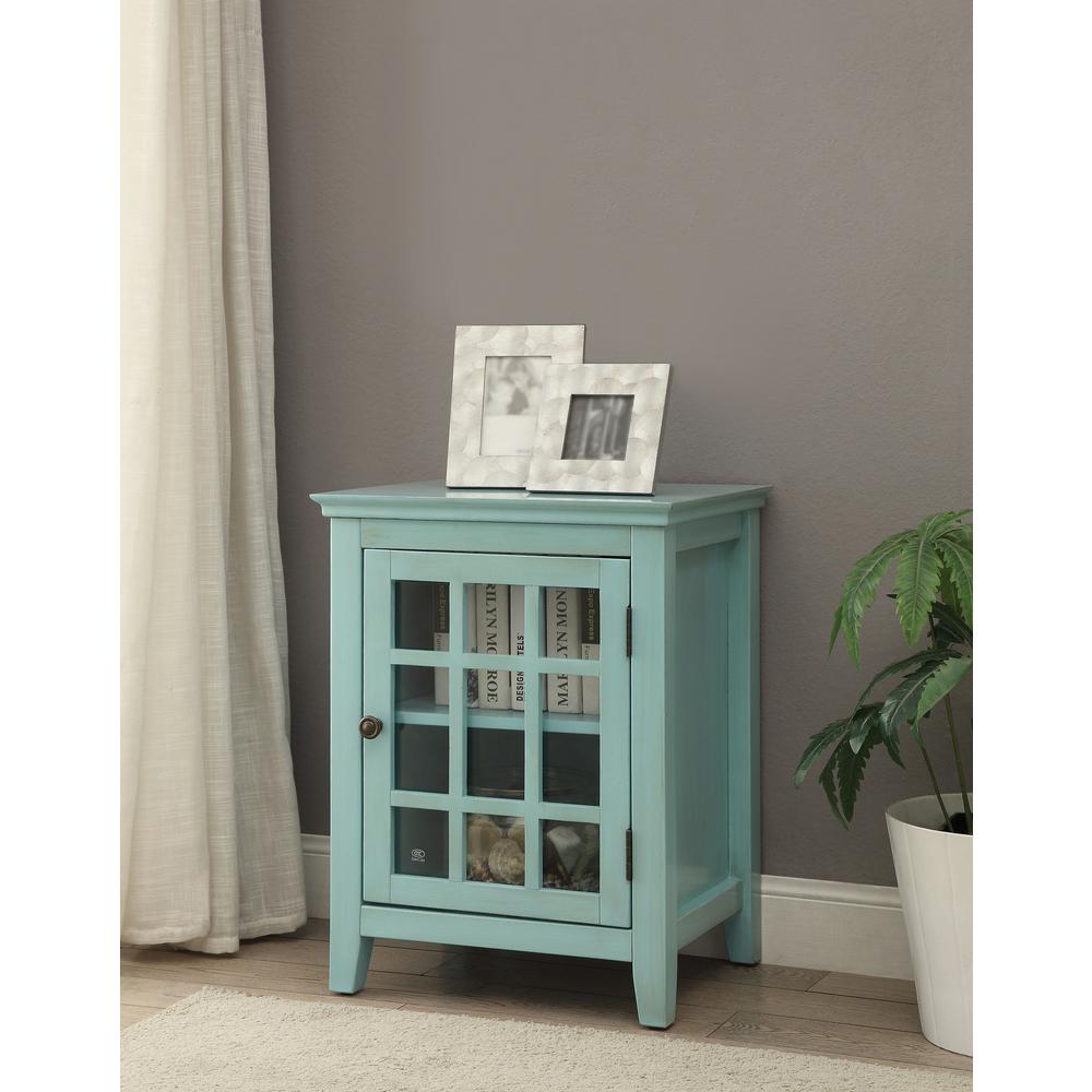 Largo Antique Turquoise Storage End Table Largo Antique Turquoise Storage End Table