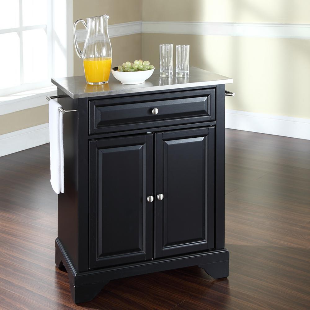 CROSLEY FURNITURE Lafayette Black Portable Kitchen Island with