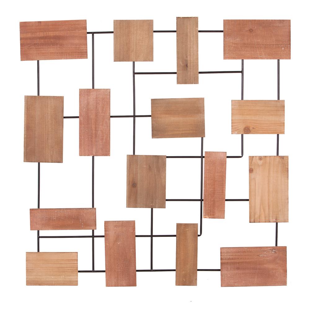 Pinnacle 35 In Geometric Brown Wood Block Metal Wall Decor 1807 3868 The Home Depot - Wood And Metal Wall Art Pinnacle 35 In Geometric Brown Wood Block Metal Wall Decor 1807 3868 The Home Depot - Wood And Metal Wall Art