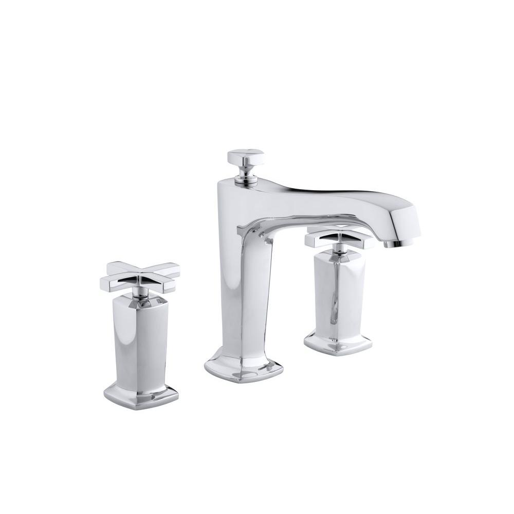 Kohler Margaux Deck-Mount High-Flow Bath Faucet Trim with Cross Handles in... by KOHLER
