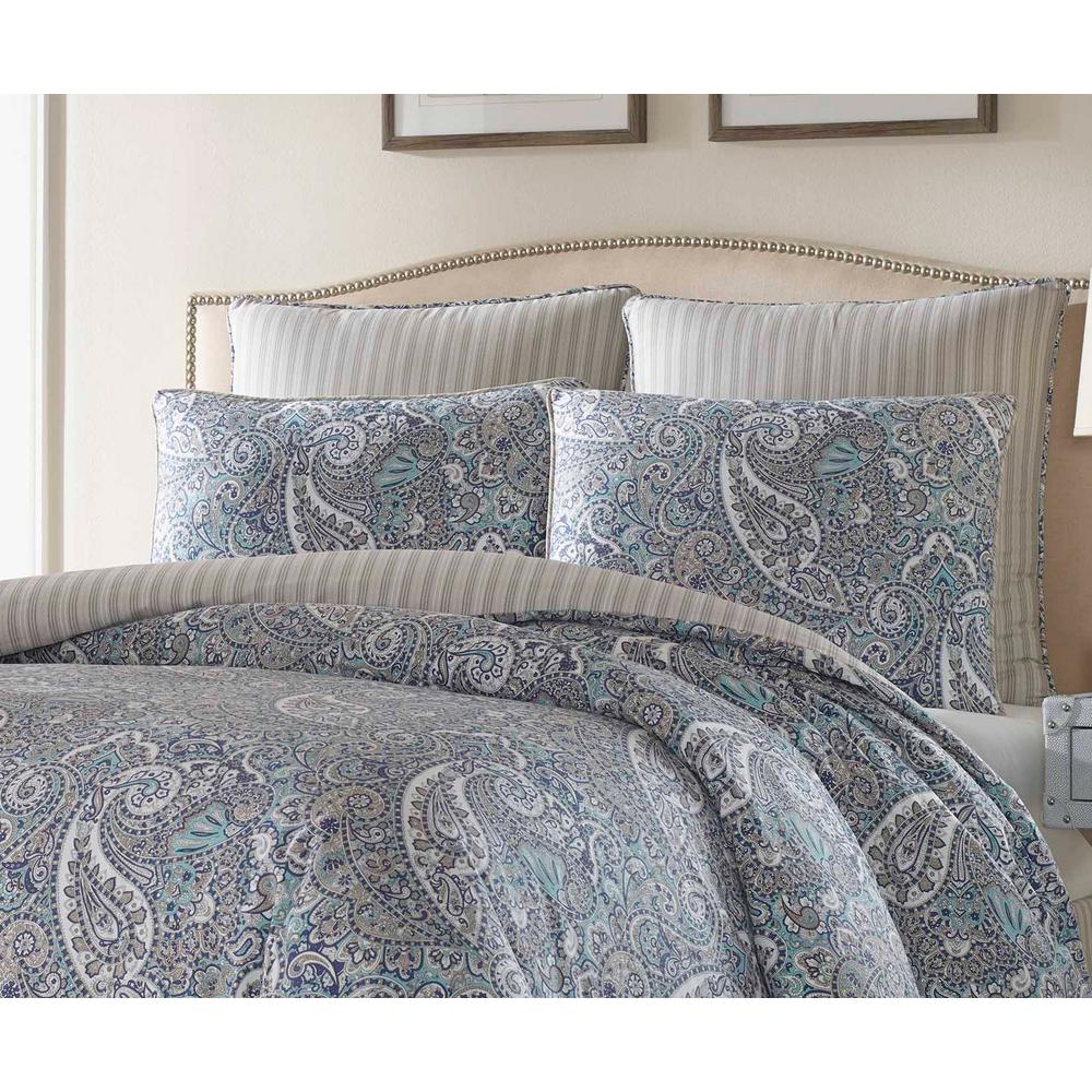 Stone Cottage Lancaster 3 Piece Blue Full Queen Cotton Duvet Cover Blue Full Queen Cotton Duvet Cover