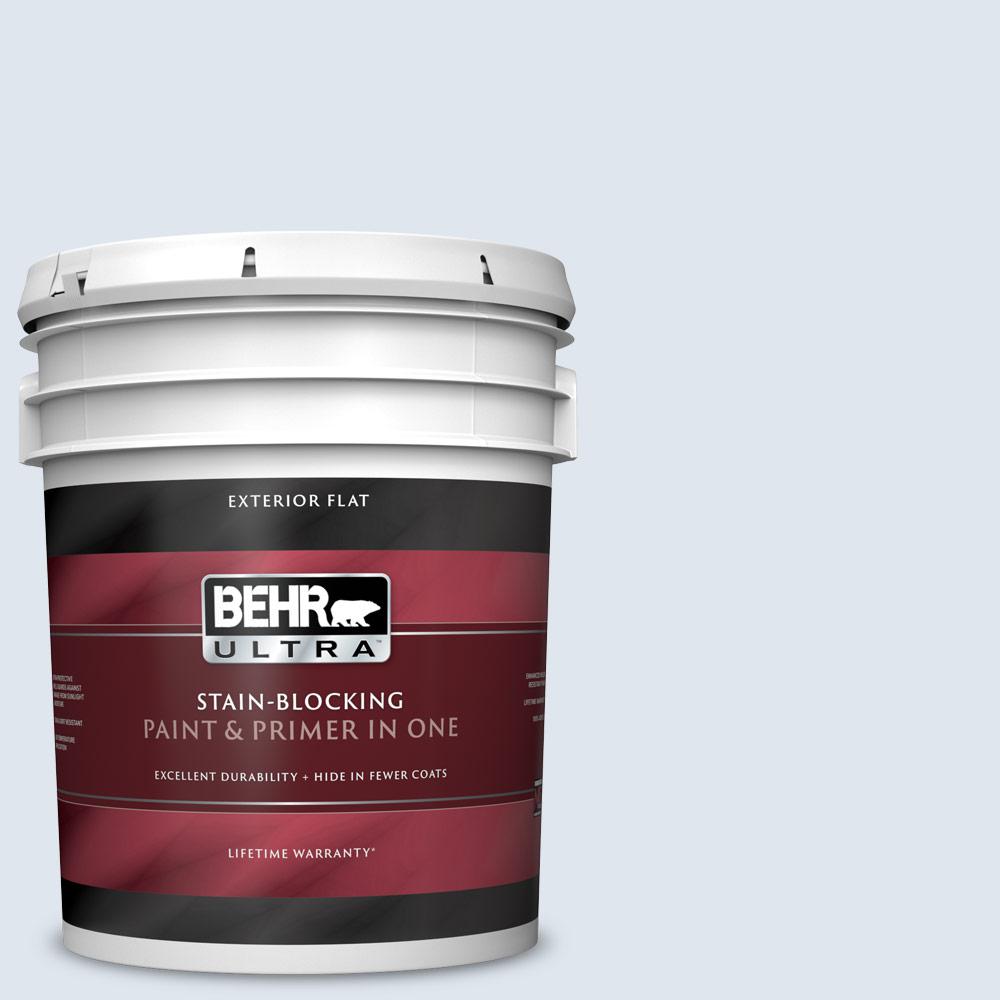 Behr Ultra 5 Gal 590c 1 Morning Haze Flat Exterior Paint And Primer In One The Home Depot