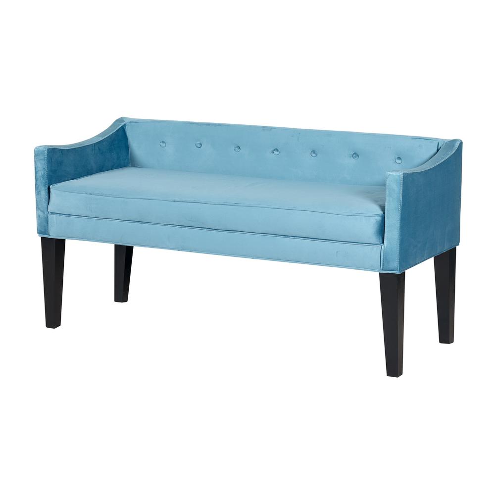 Leffler Home Gracie Upholstered Bench In Chantel Teal 13000 20 72 01 The Home Depot