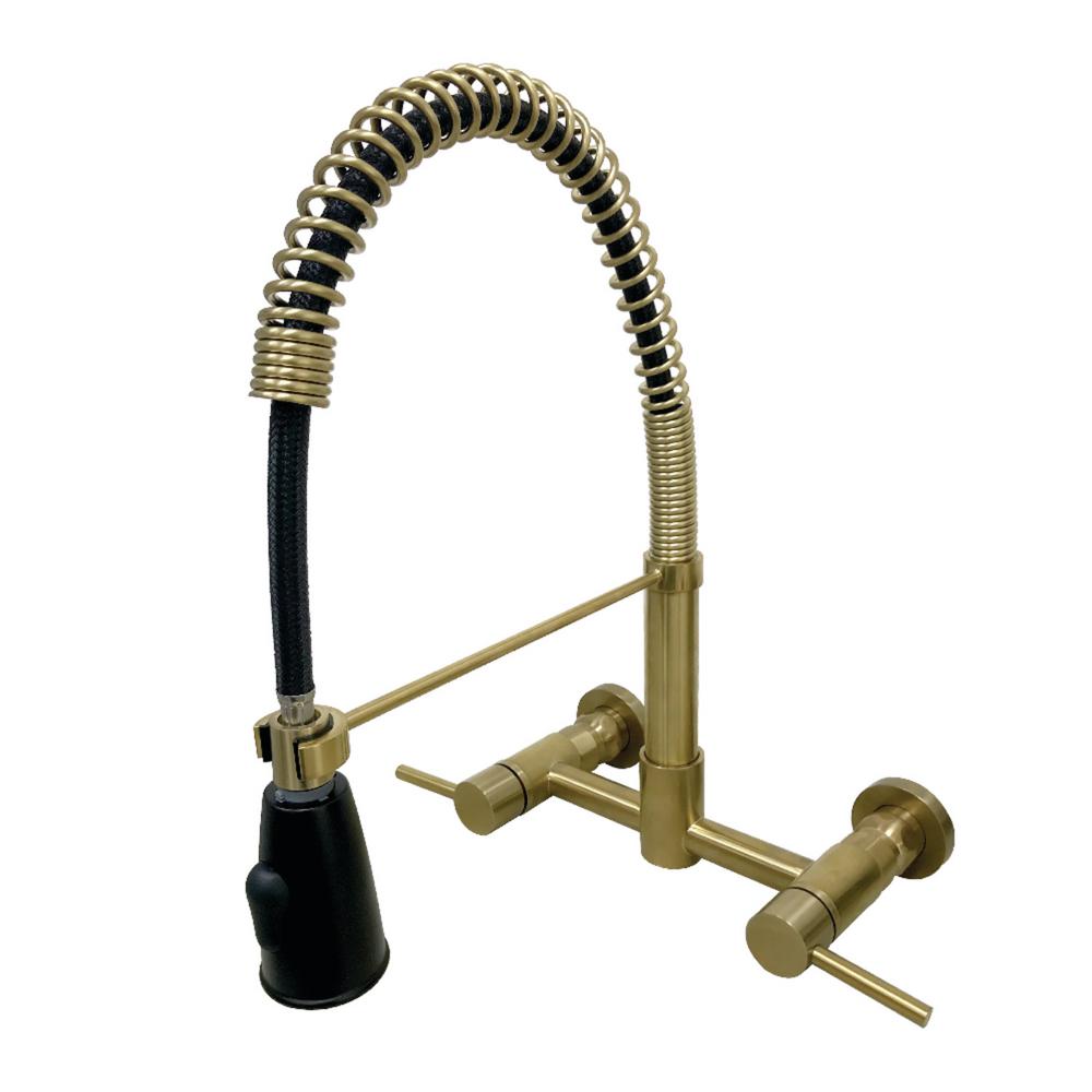 Kingston Brass Concord 2 Handle Wall Mount Pull Down Sprayer