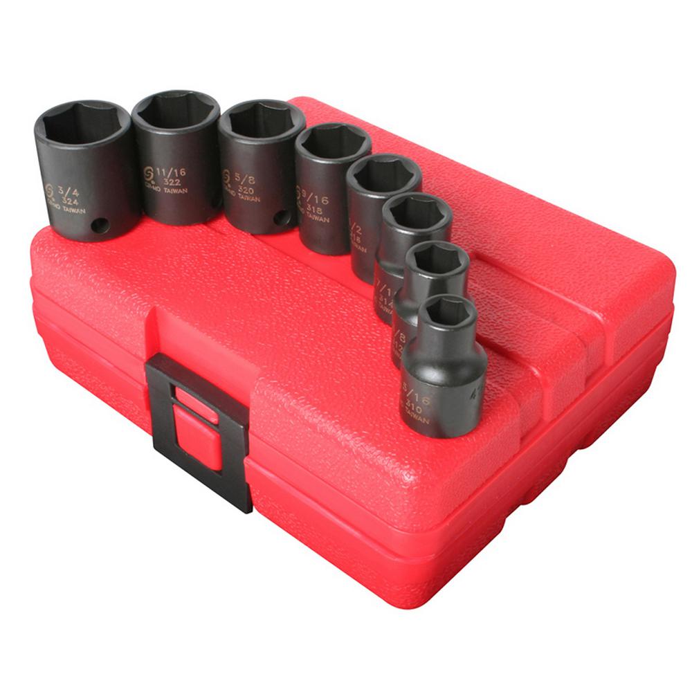 Sunex 3/8 in. 6-Point Impact Socket Set (8-Piece)-SUN3650 - The Home Depot