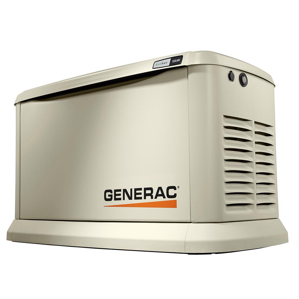 Generac 15,000Watt AirCooled EcoGen Standby Generator, Aluminum