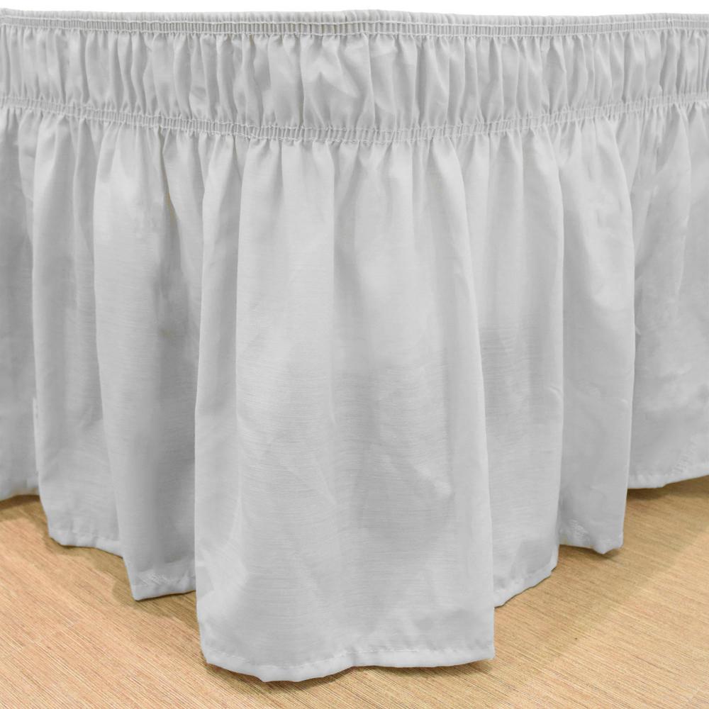 Ruffled Wrap Around White Full Bedskirt-11577QUEEN/KINGWH ...