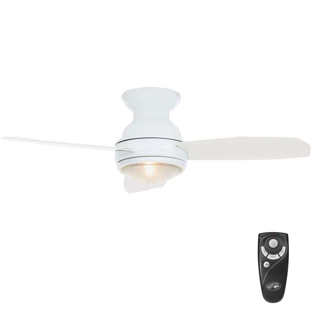 Sovana 44 In Indoor White Ceiling Fan With Light Kit And Remote Control
